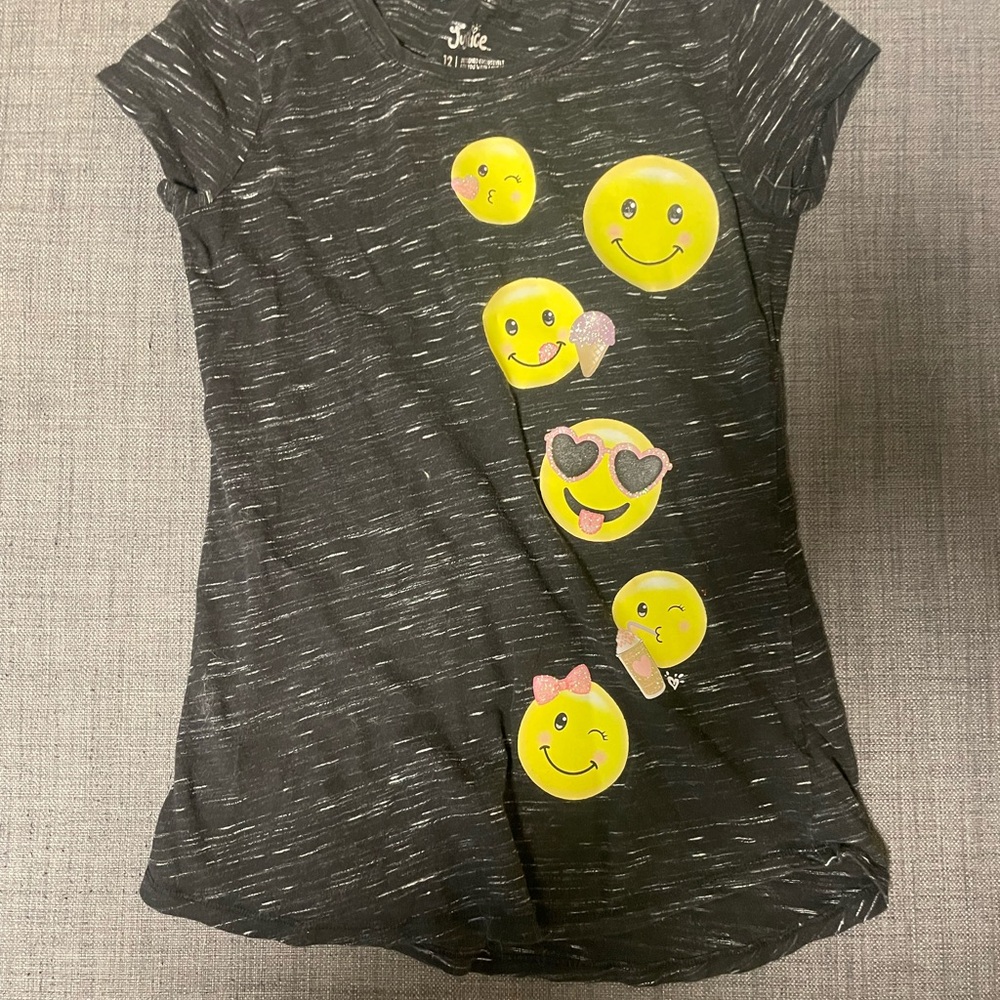 Kids Emoji Graphic Tee - Black